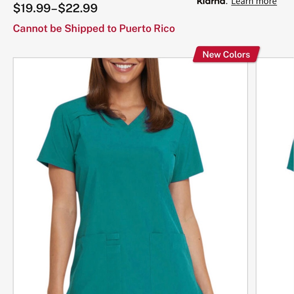 EUC Dickies EDS Essentials Teal Scrub Top XL